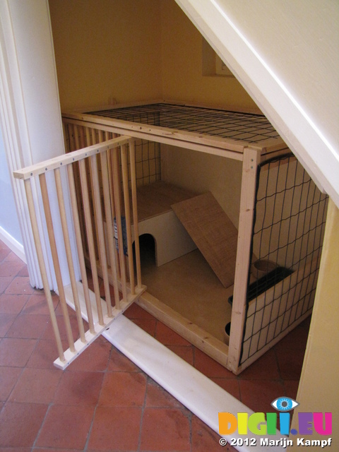 SX25712 DIY Rabbit Hutch underneath stairs